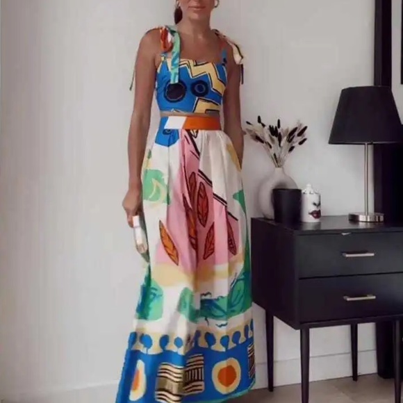 Bloggers fav 🧡 Zara multicolor printed set - Picture 3 of 9